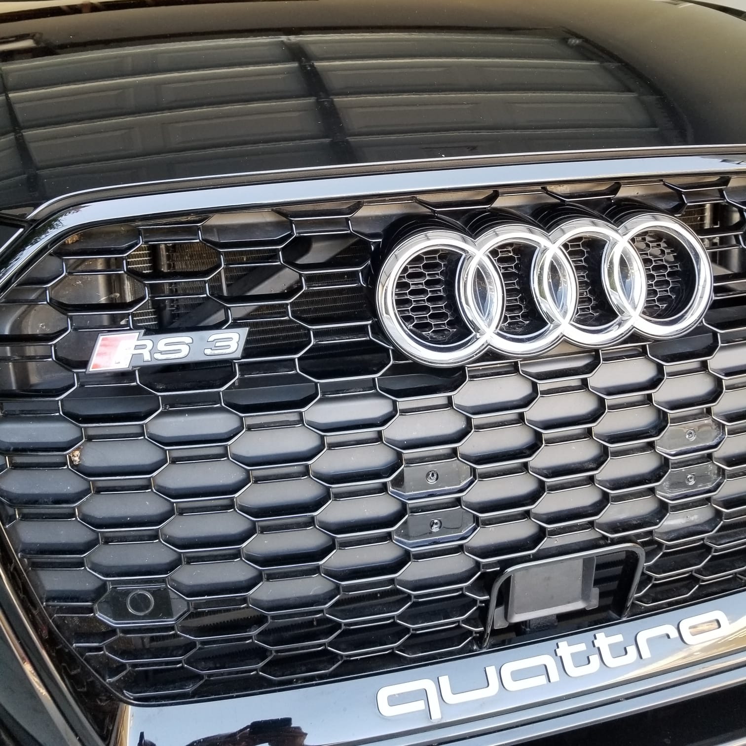 Audi RS3 Quattro front grille close-up at R2 Motorsports