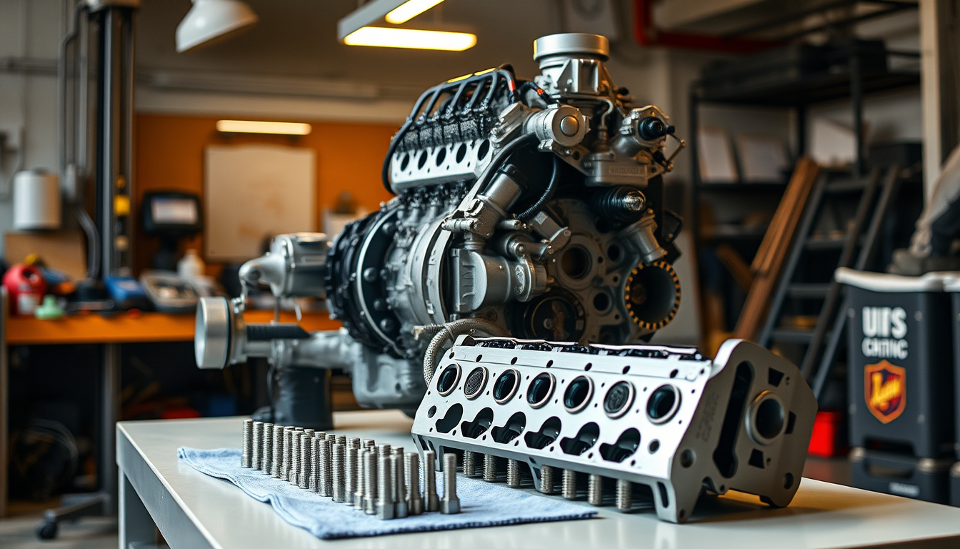AMG M156 Head Bolt inspection with the cylinder head removed from a 6.2 liter V8