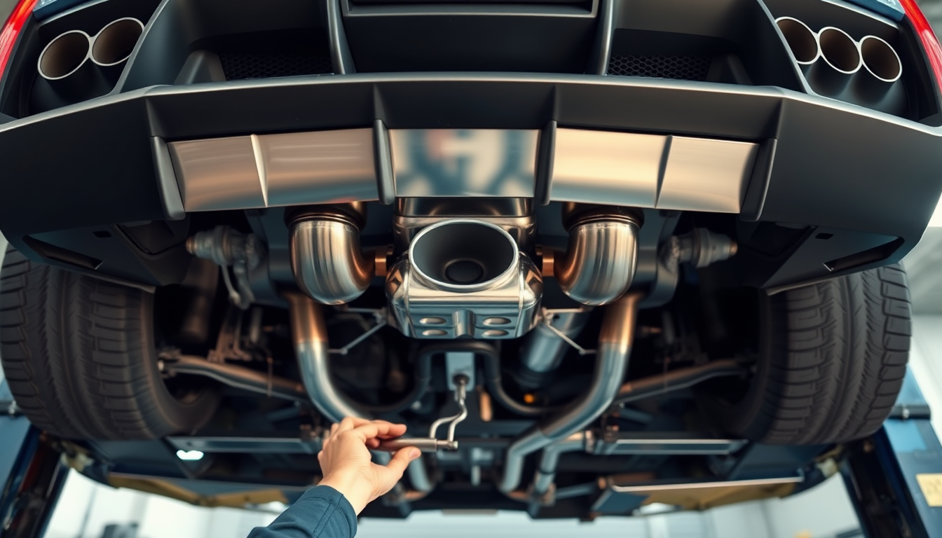 Blog 3 CARB Legal Exhaust inspection of an aftermarket system on a lifted sports car